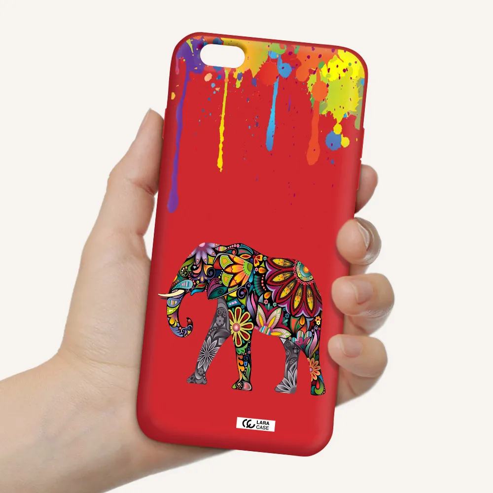 Mandala Elephant Apple iPhone 6 s plus Silicone Imperial Red Case