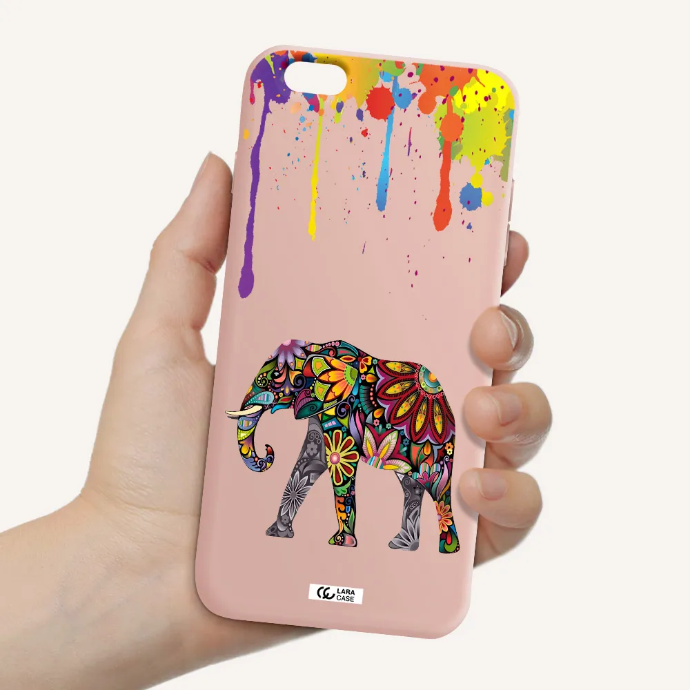 Mandala Elephant Apple iPhone 6 s plus Silicone pastel pink Case
