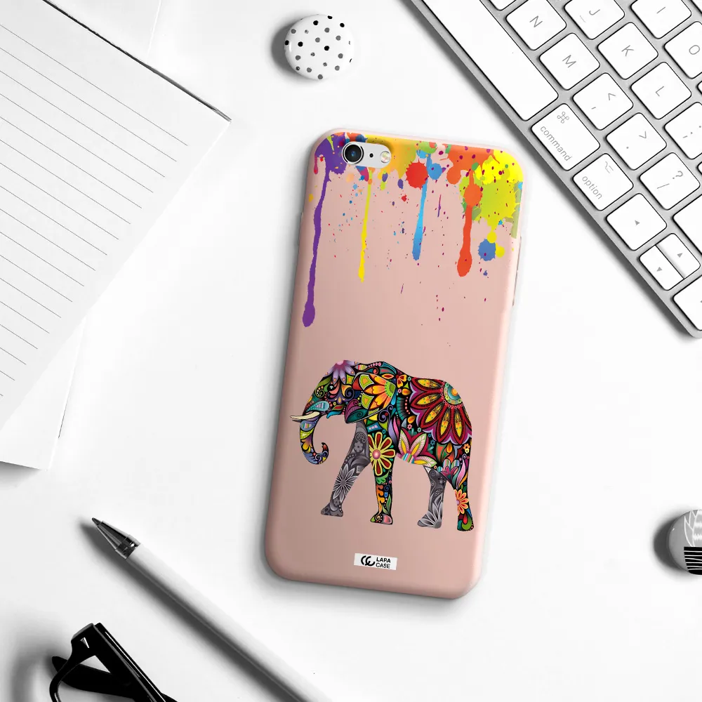 Mandala Elephant Apple iPhone 6 s plus Silicone pastel pink Case