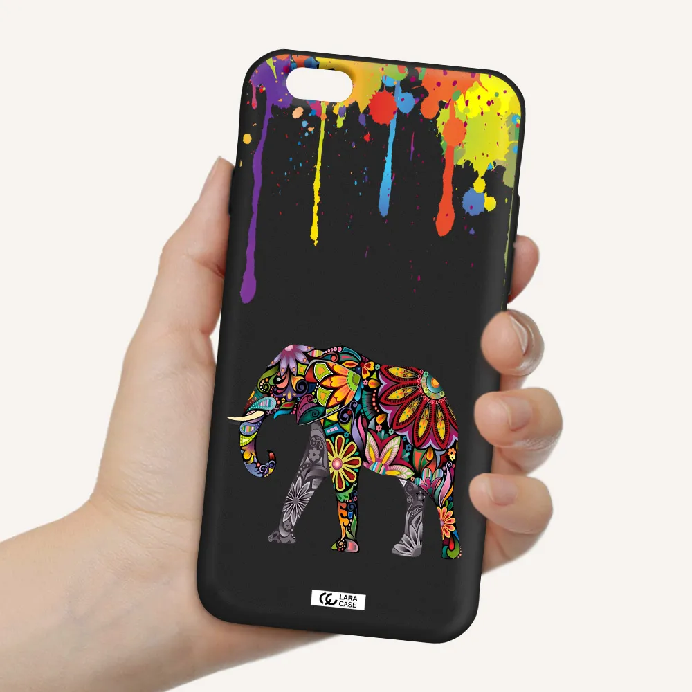 Mandala Elephant Apple iPhone 6 Silicone black Case