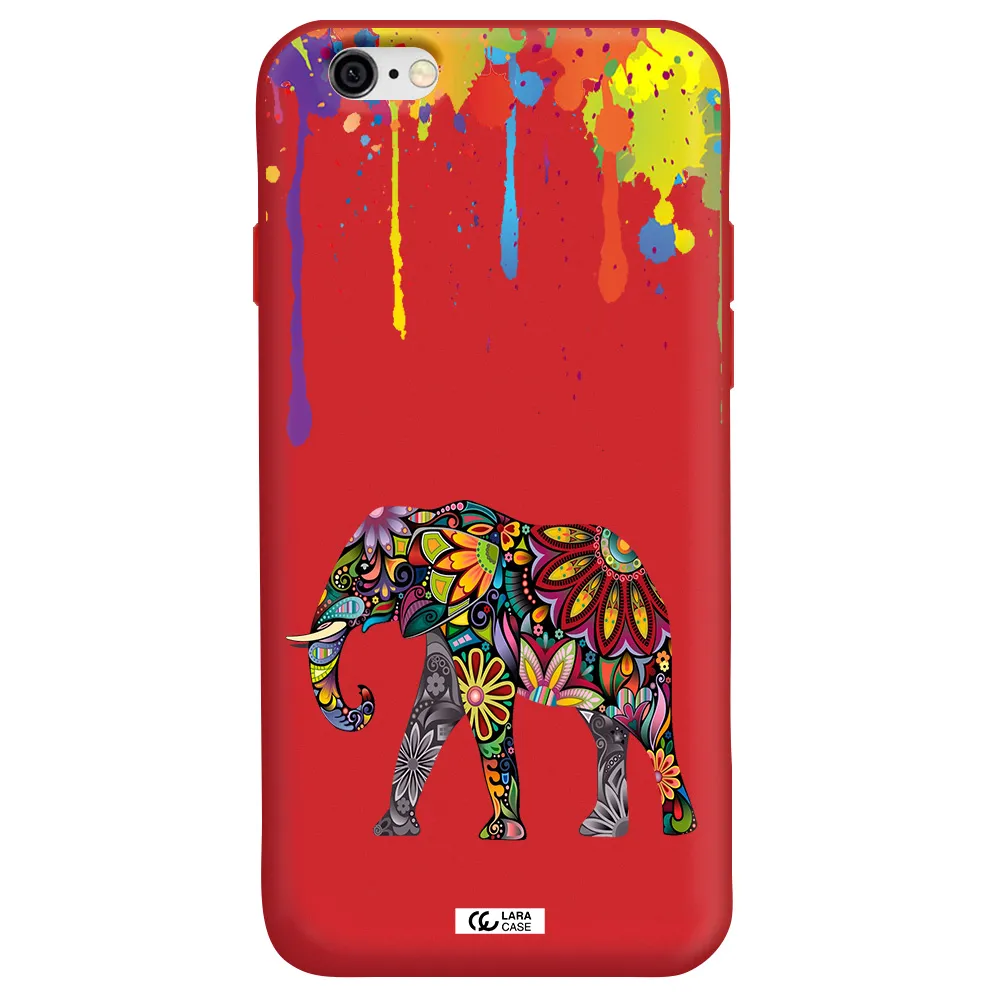 Mandala Elephant Apple iPhone 6 Silicone Imperial Red Case