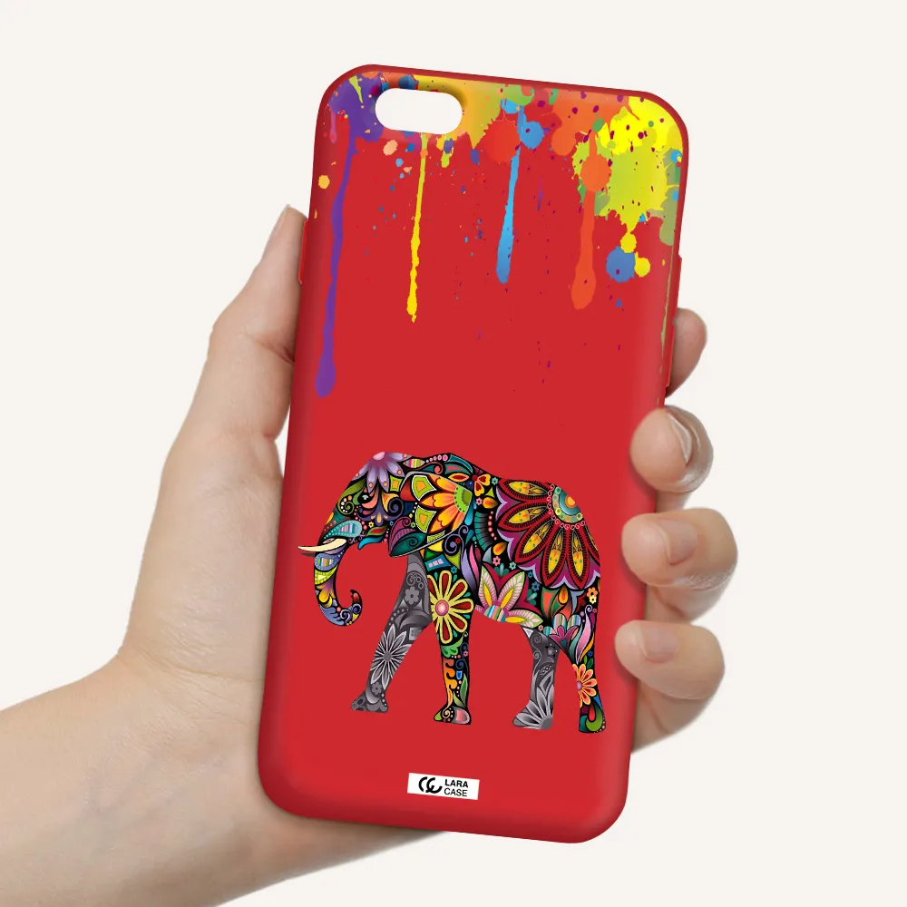 Mandala Elephant Apple iPhone 6 Silicone Imperial Red Case