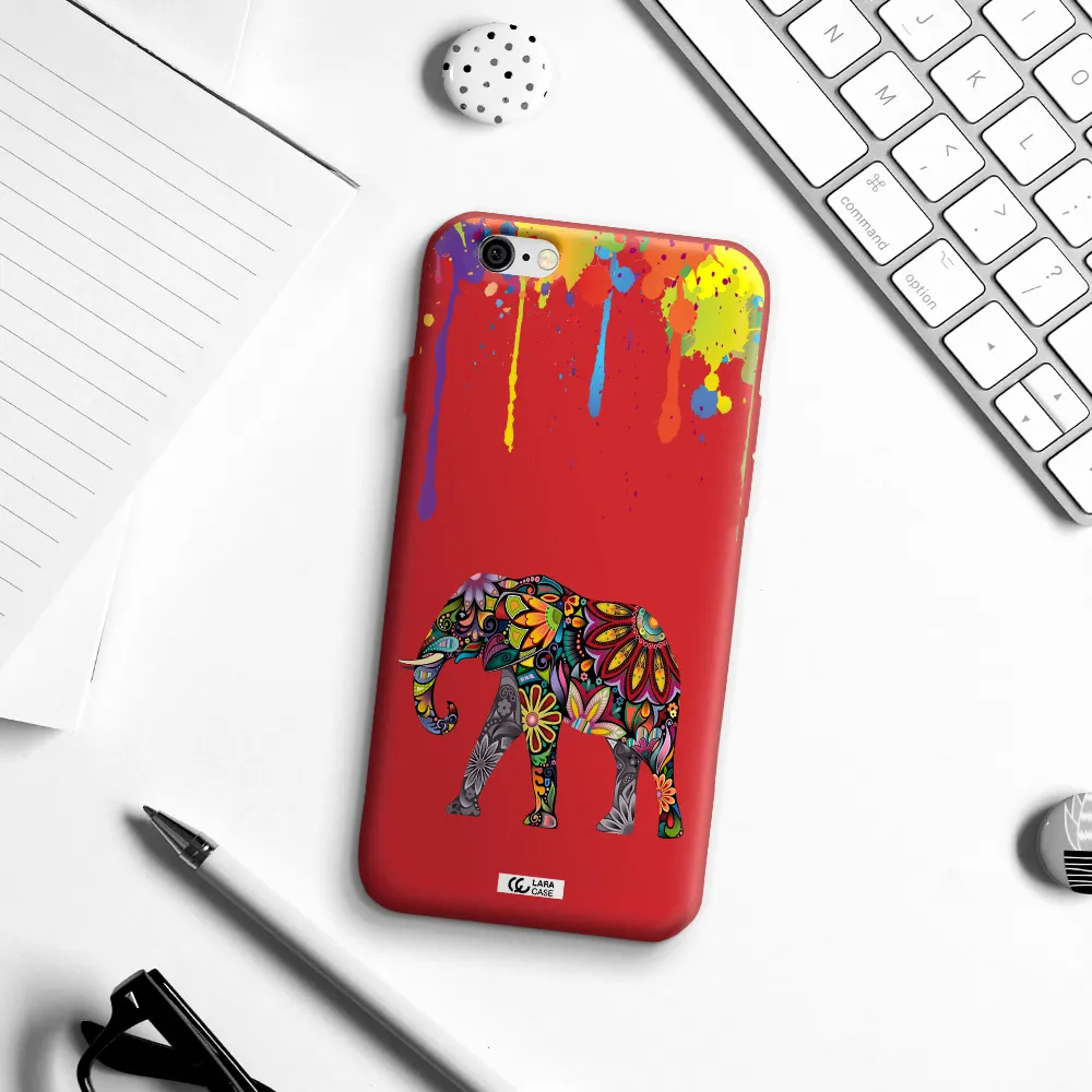 Mandala Elephant Apple iPhone 6 Silicone Imperial Red Case