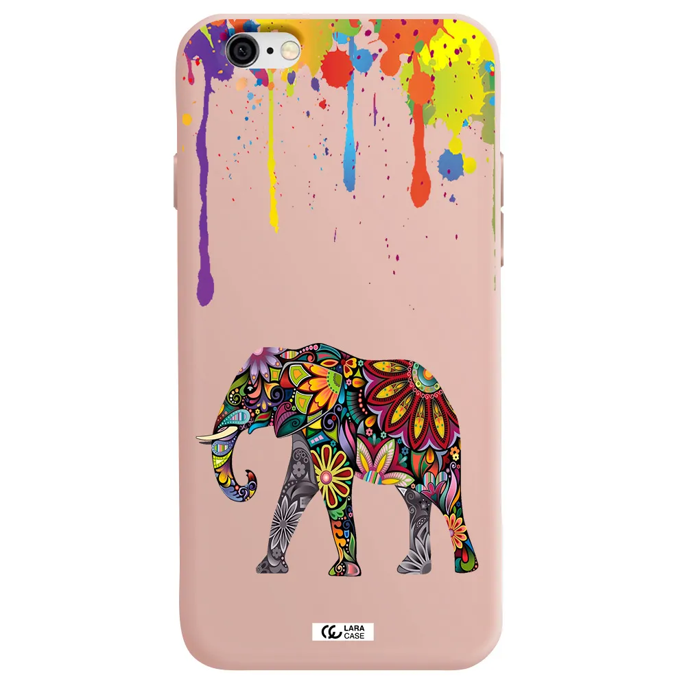 Mandala Elephant Apple iPhone 6 Silicone pastel pink Case