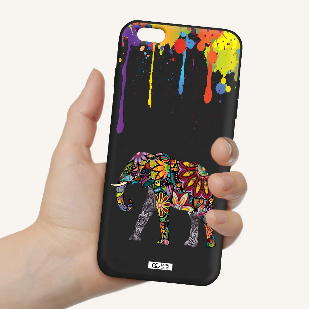 Mandala Elephant Apple iPhone 6S Silicone black Case