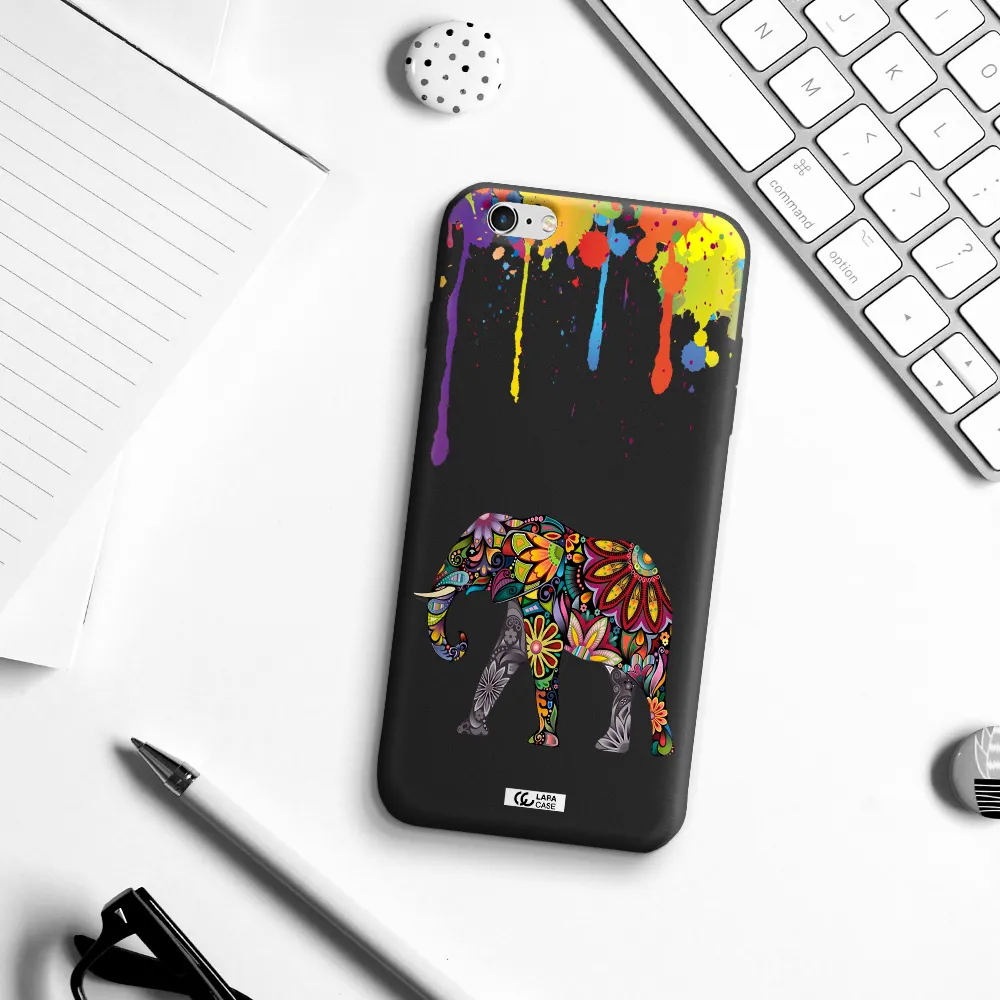 Mandala Elephant Apple iPhone 6S Silicone black Case