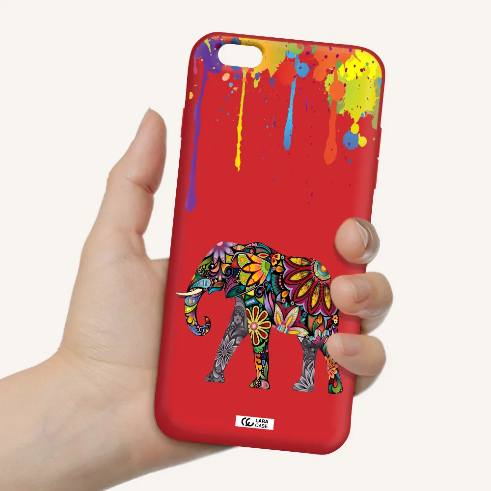 Mandala Elephant Apple iPhone 6S Silicone Imperial Red Case