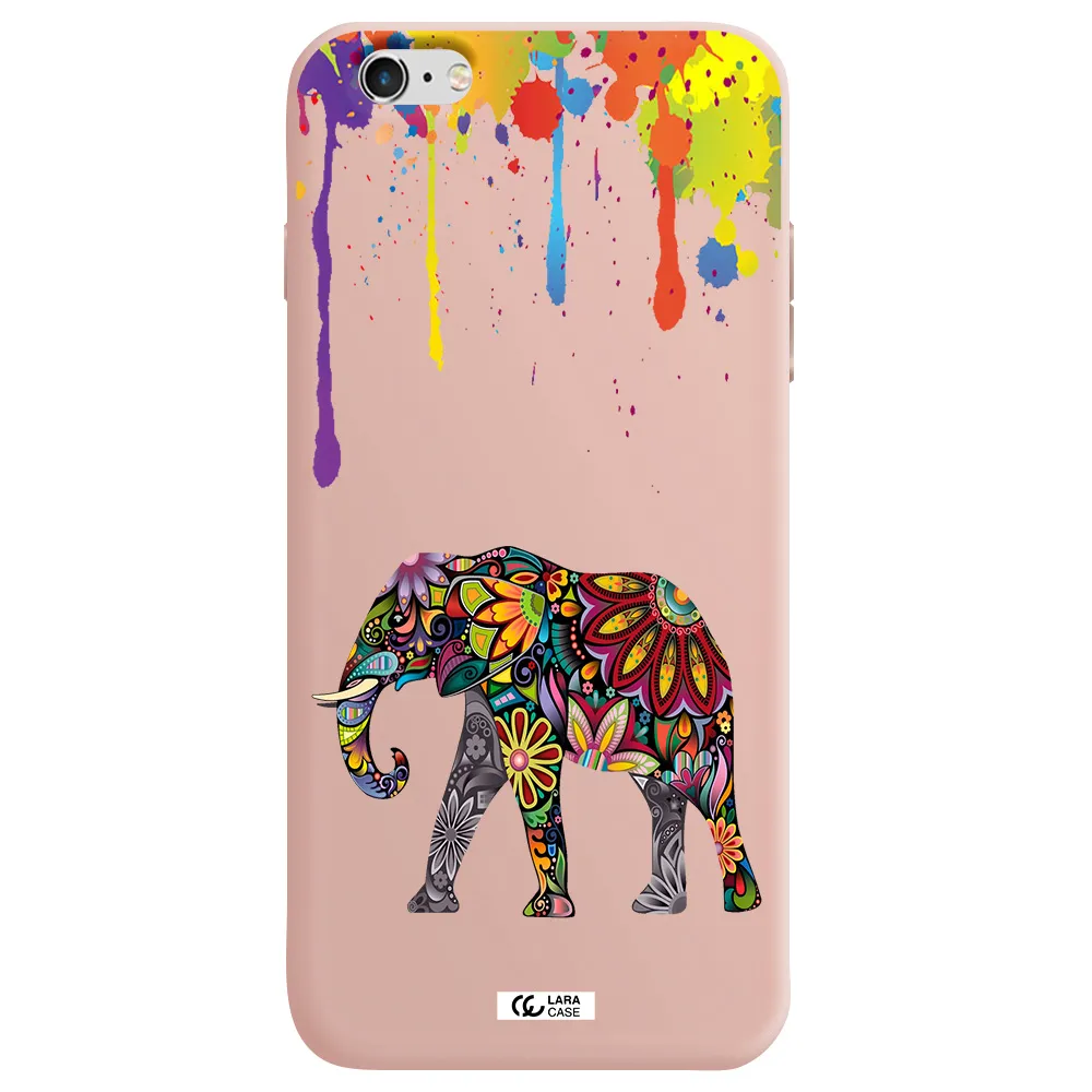 Mandala Elephant Apple iPhone 6S Silicone pastel pink Case