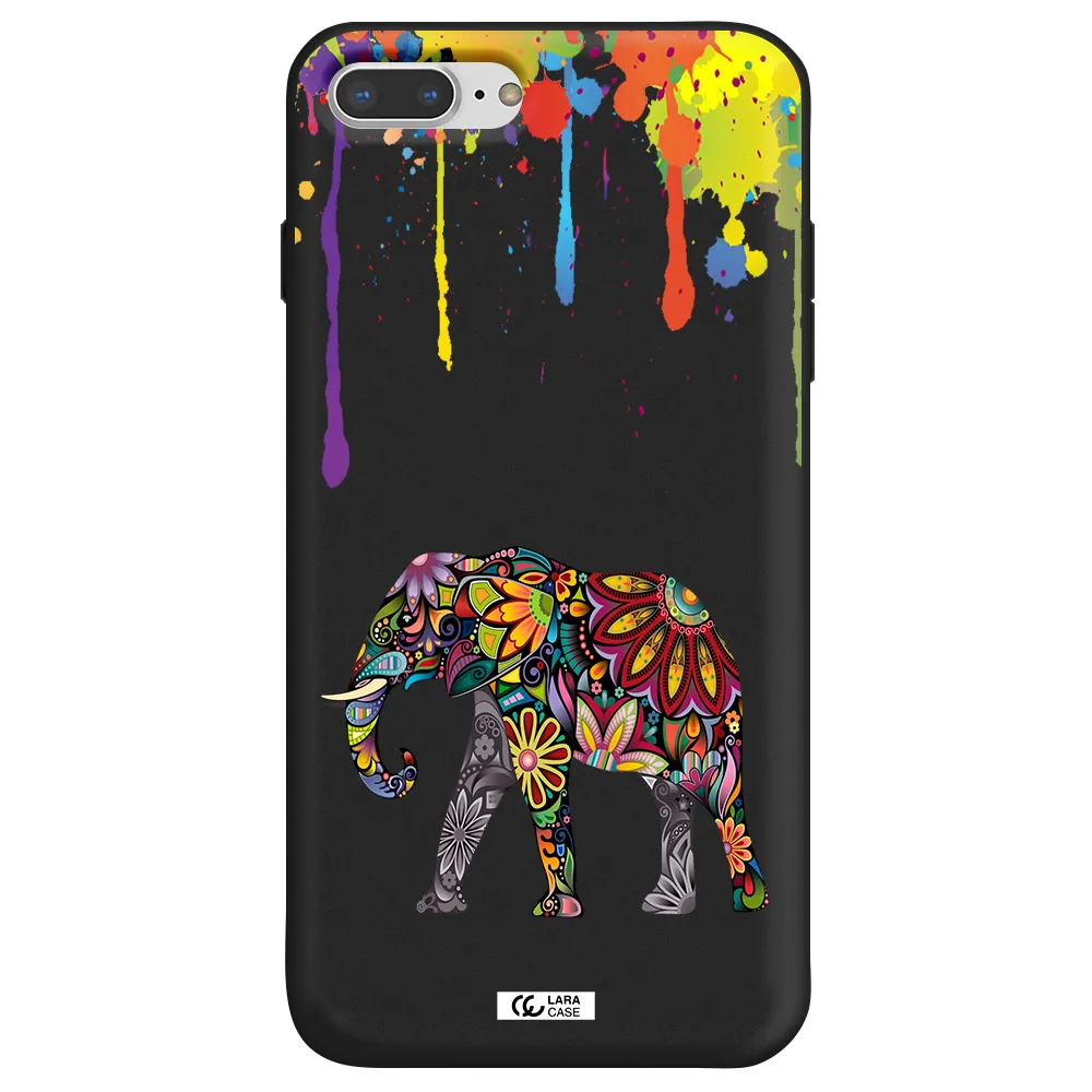 Mandala Elephant Apple iPhone 7 plus Silicone black Case