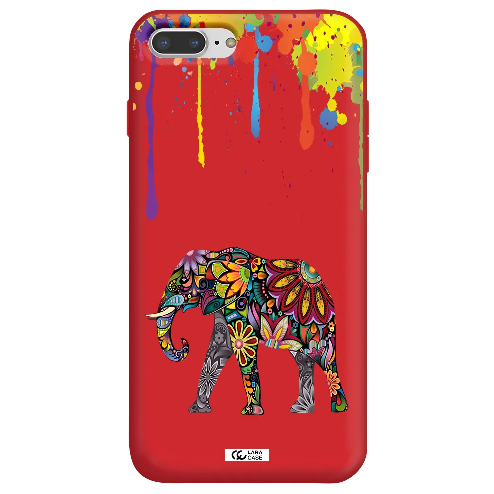 Mandala Elephant Apple iPhone 7 plus Silicone Imperial Red Case