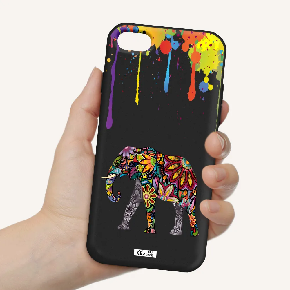 Mandala Elephant Apple iPhone 7 Silicone black Case