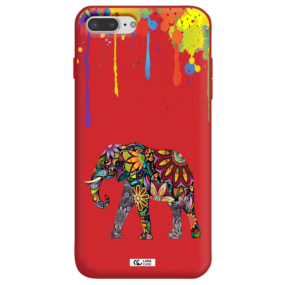 Mandala Elephant Apple iPhone 8 plus Silicone Imperial Red Case