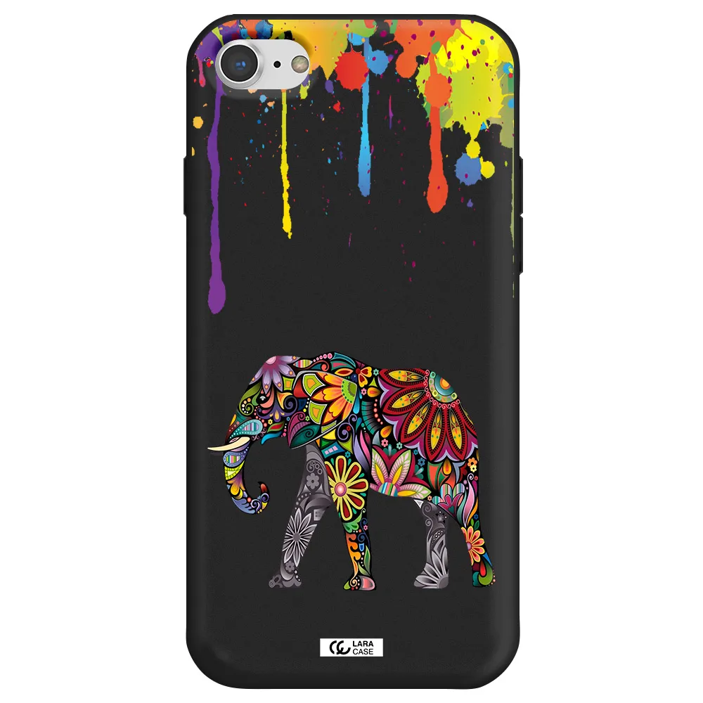 Mandala Elephant Apple iPhone 8 Silicone black Case