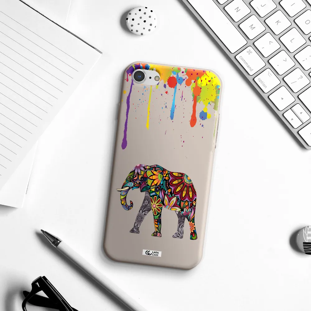 Mandala Elephant Apple iPhone 8 Silicone Stone Case
