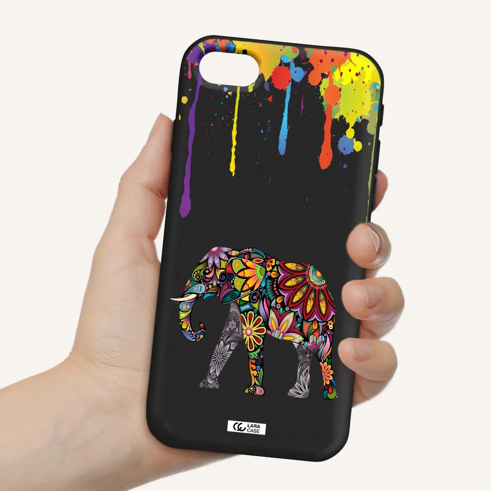 Mandala Elephant Apple iPhone se 2020 Silicone black Case