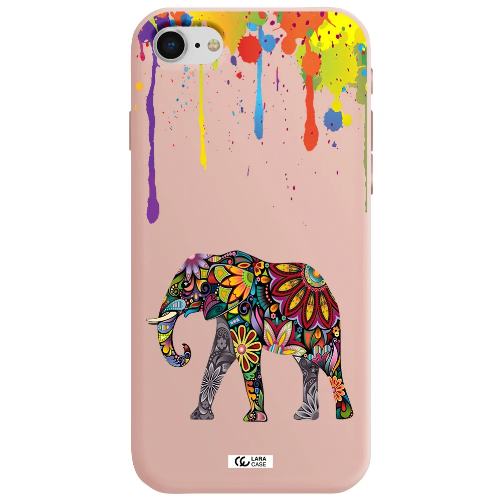 Mandala Elephant Apple iPhone se 2020 Silicone pastel pink Case