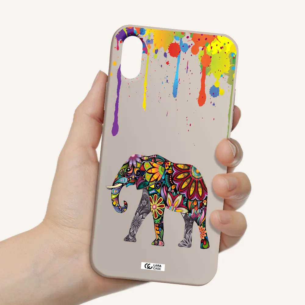 Mandala Elephant Apple iPhone X Silicone Stone Case