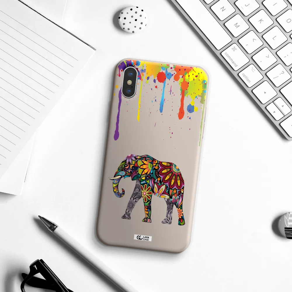 Mandala Elephant Apple iPhone X Silicone Stone Case