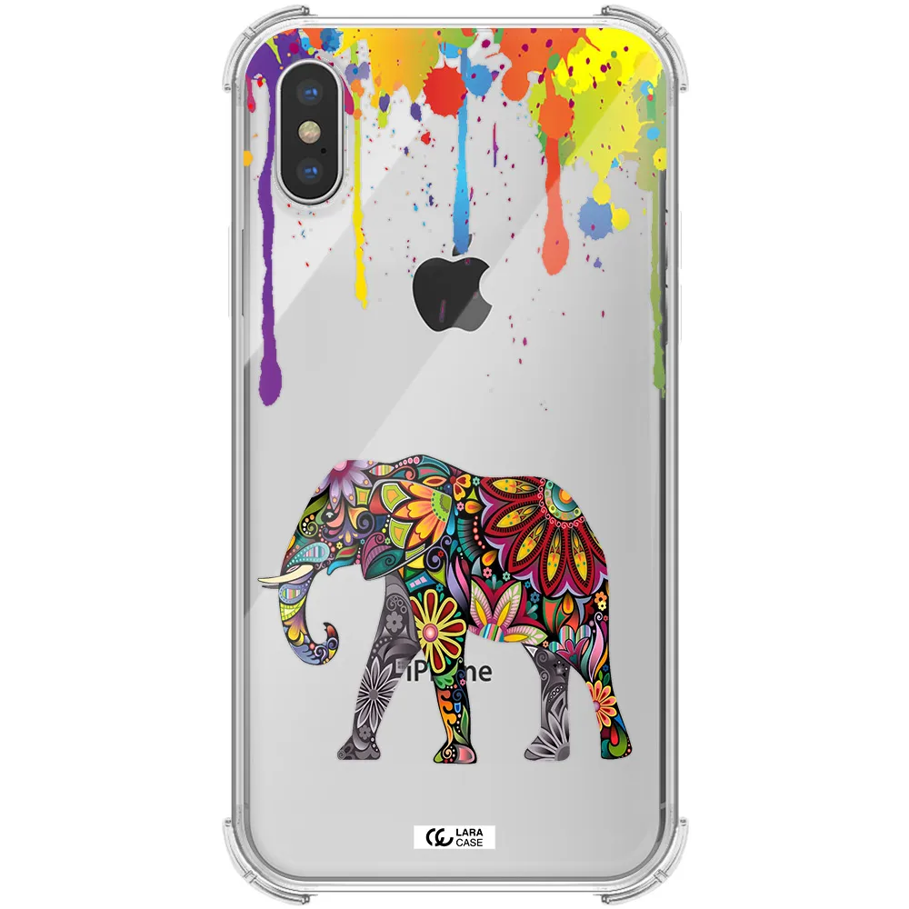 Mandala Elephant Apple iPhone XS Clear PC Case