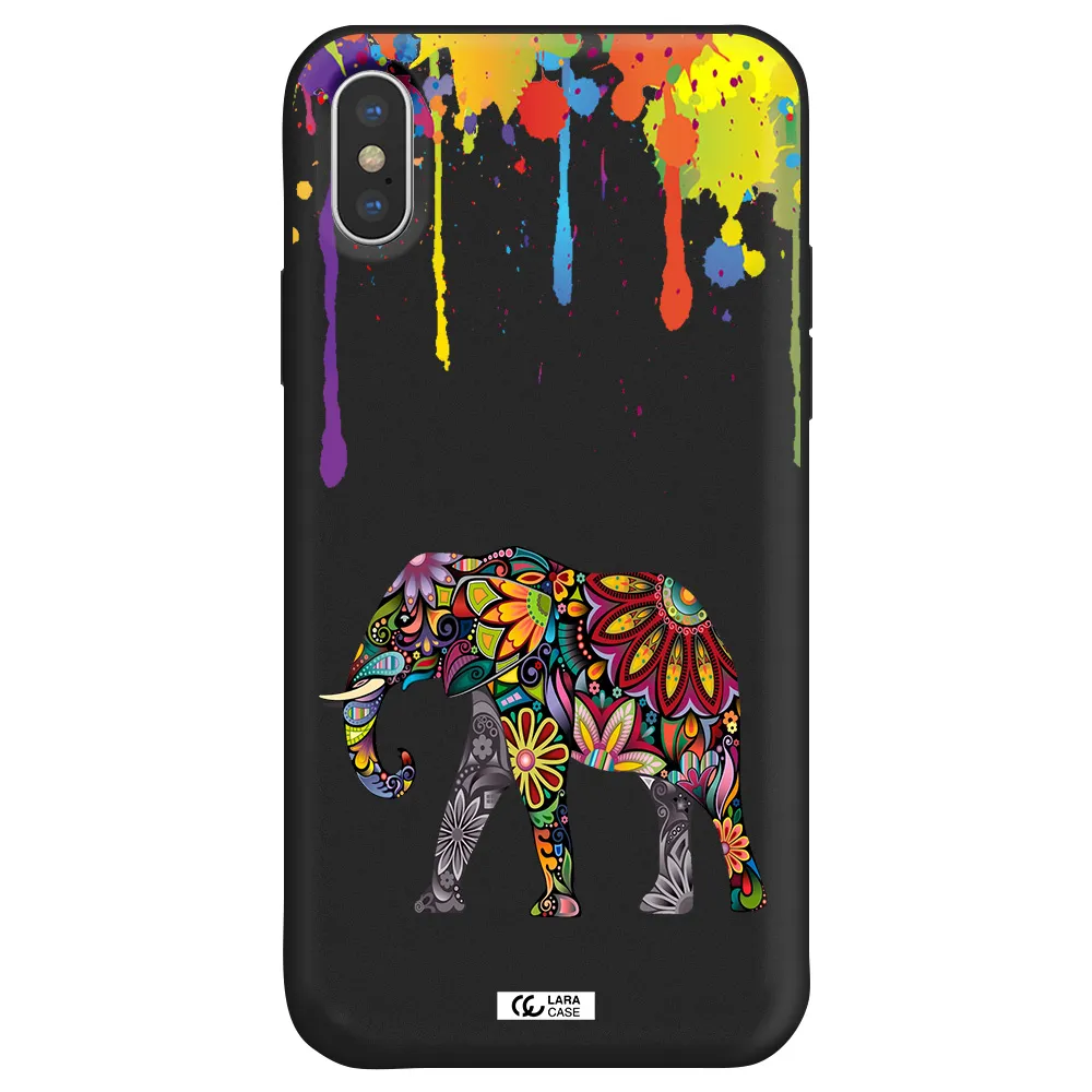 Mandala Elephant Apple iPhone XS Silicone black Case