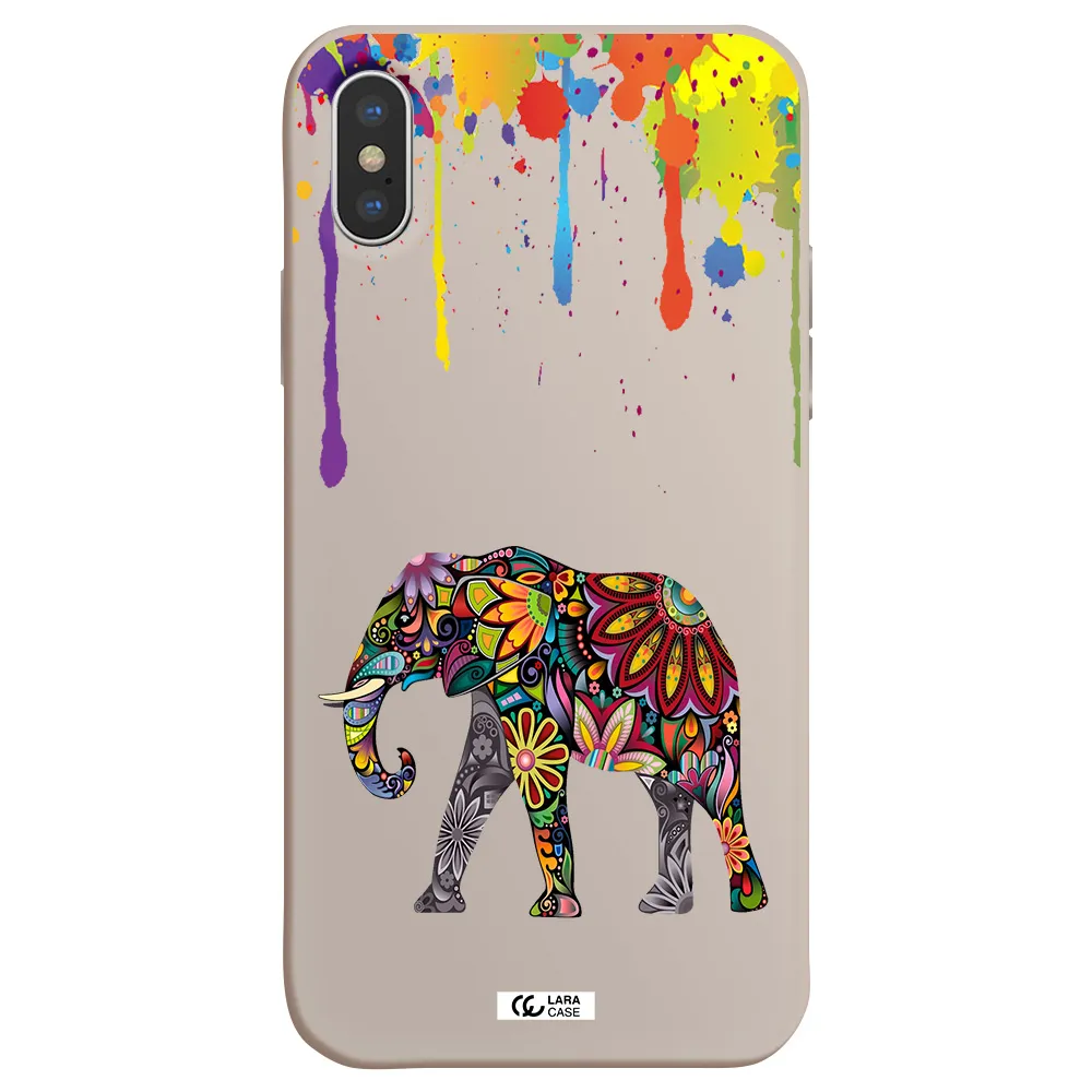 Mandala Elephant Apple iPhone XS Silicone Stone Case