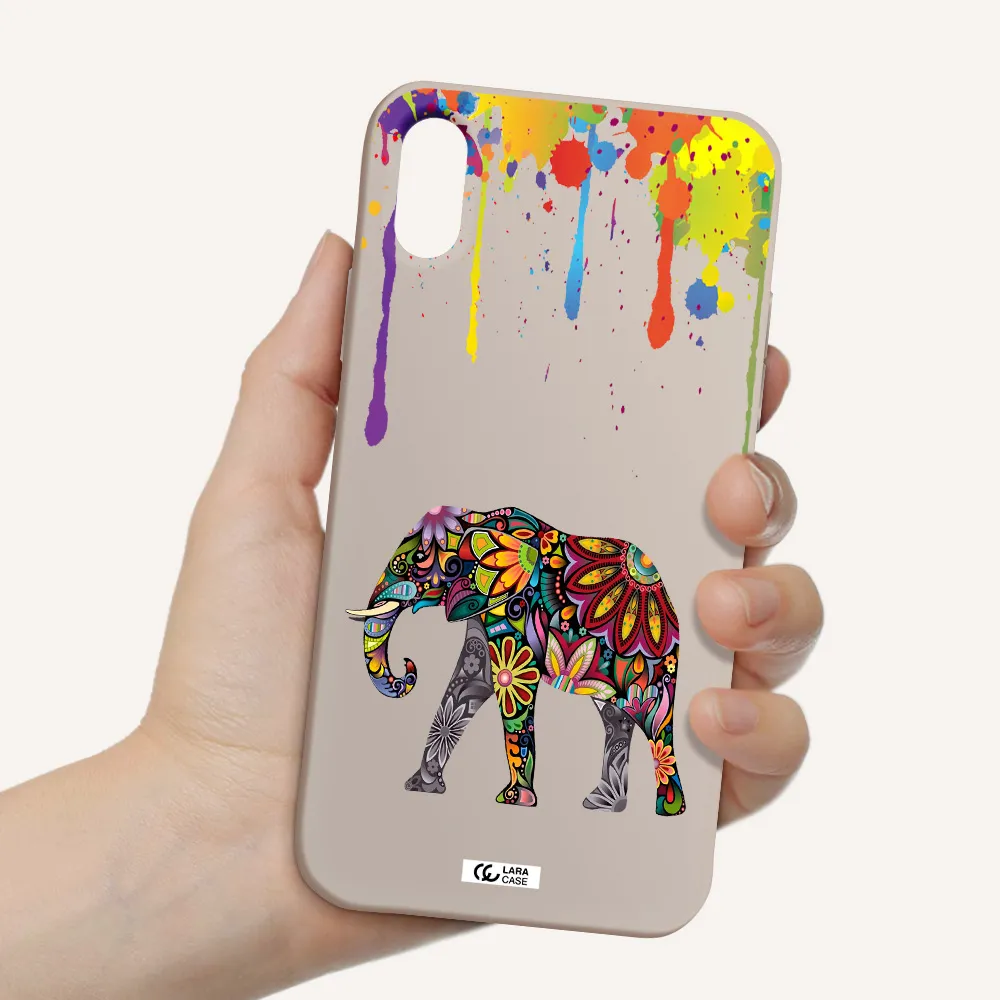 Mandala Elephant Apple iPhone XS Silicone Stone Case