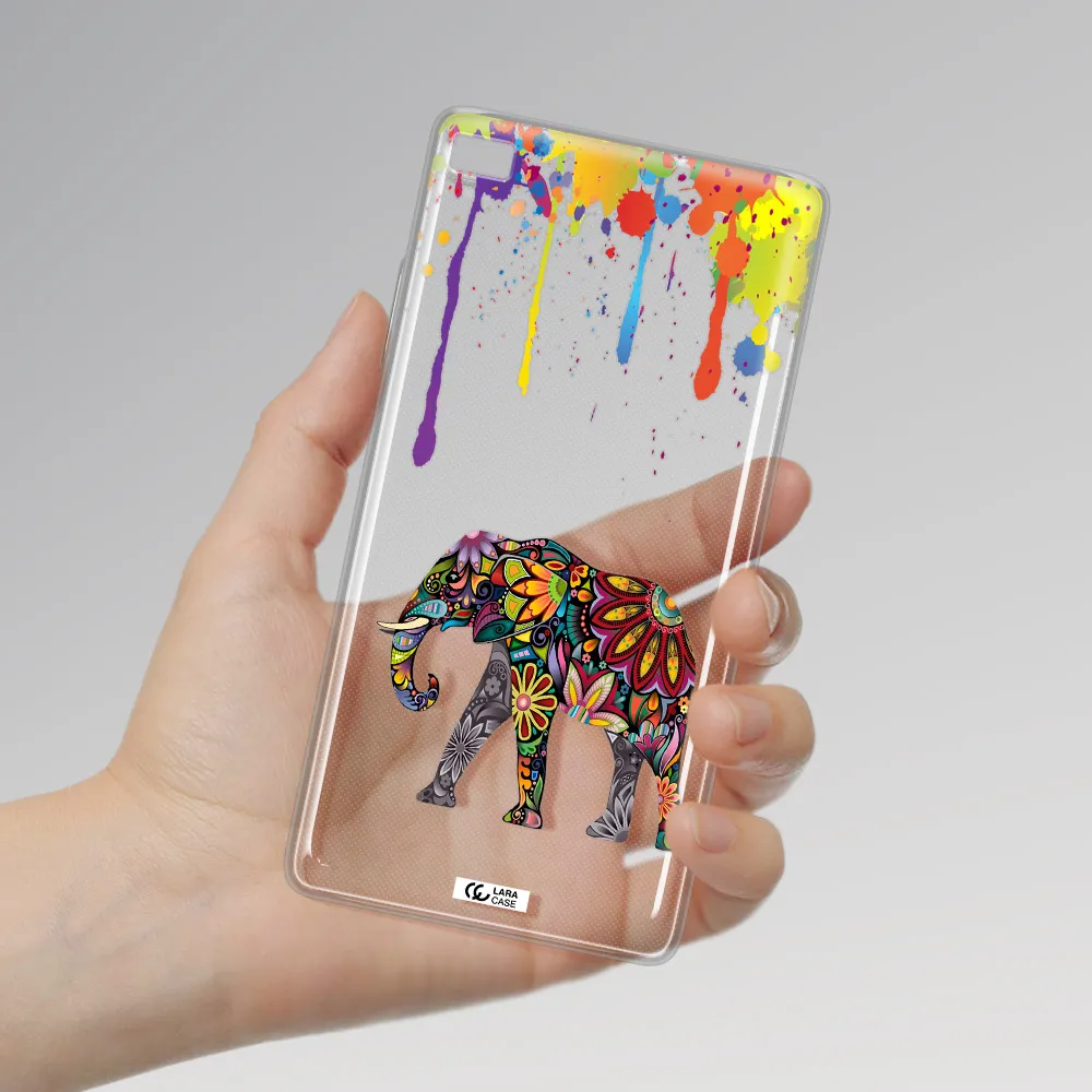 Mandala Elephant Huawei P8 Clear TPU Case