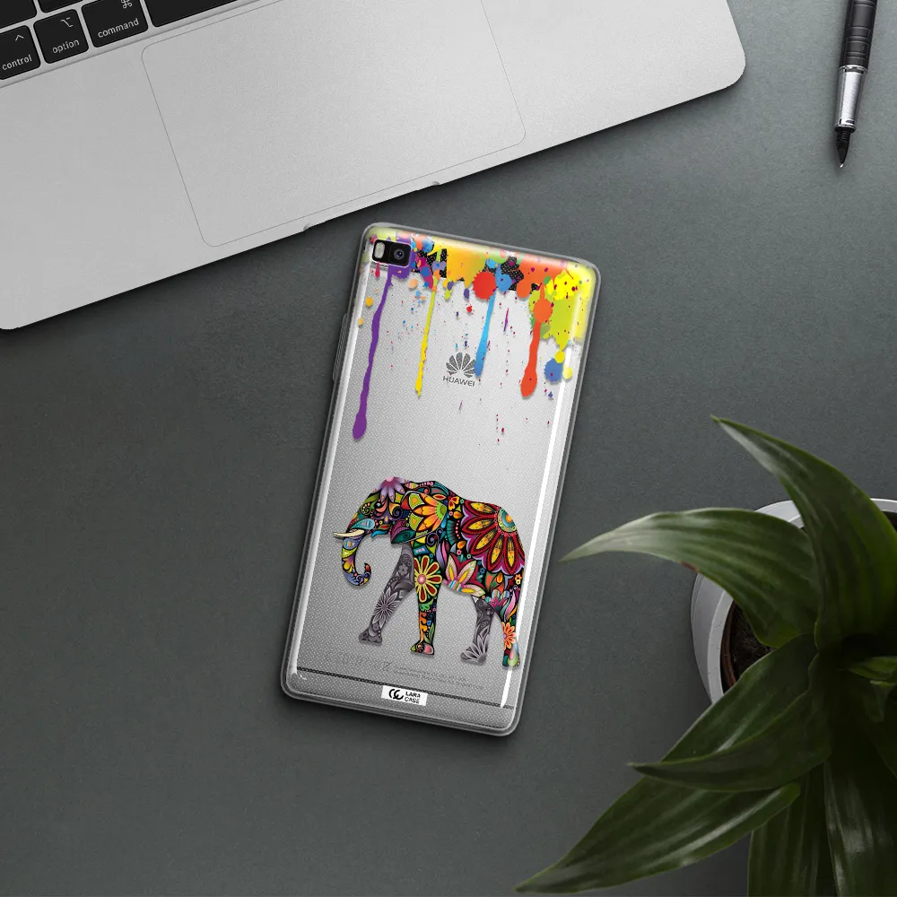 Mandala Elephant Huawei P8 Clear TPU Case