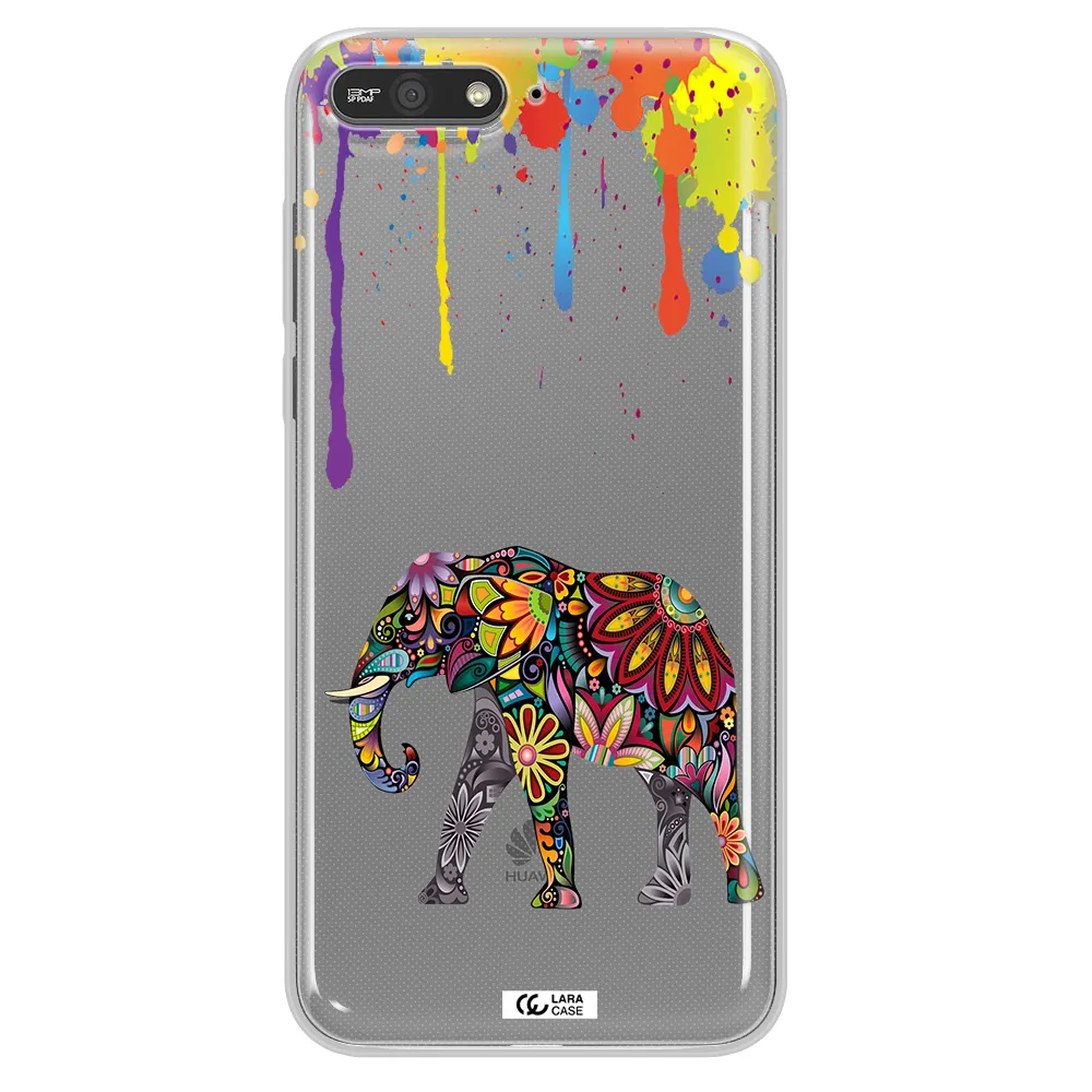 Mandala Elephant Huawei Y6 2018 Clear TPU Case