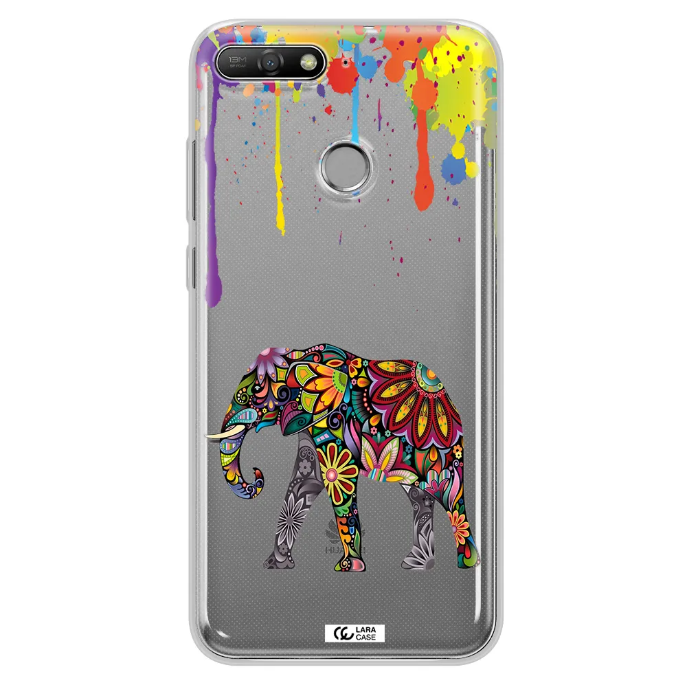 Mandala Elephant Huawei Y6 Prime 2018 Clear TPU Case