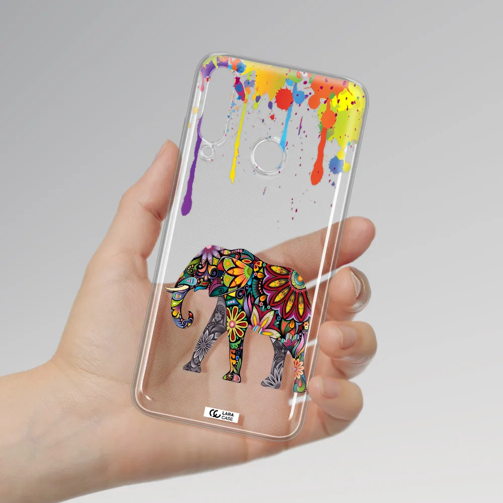 Mandala Elephant Huawei Y6P Clear TPU Case