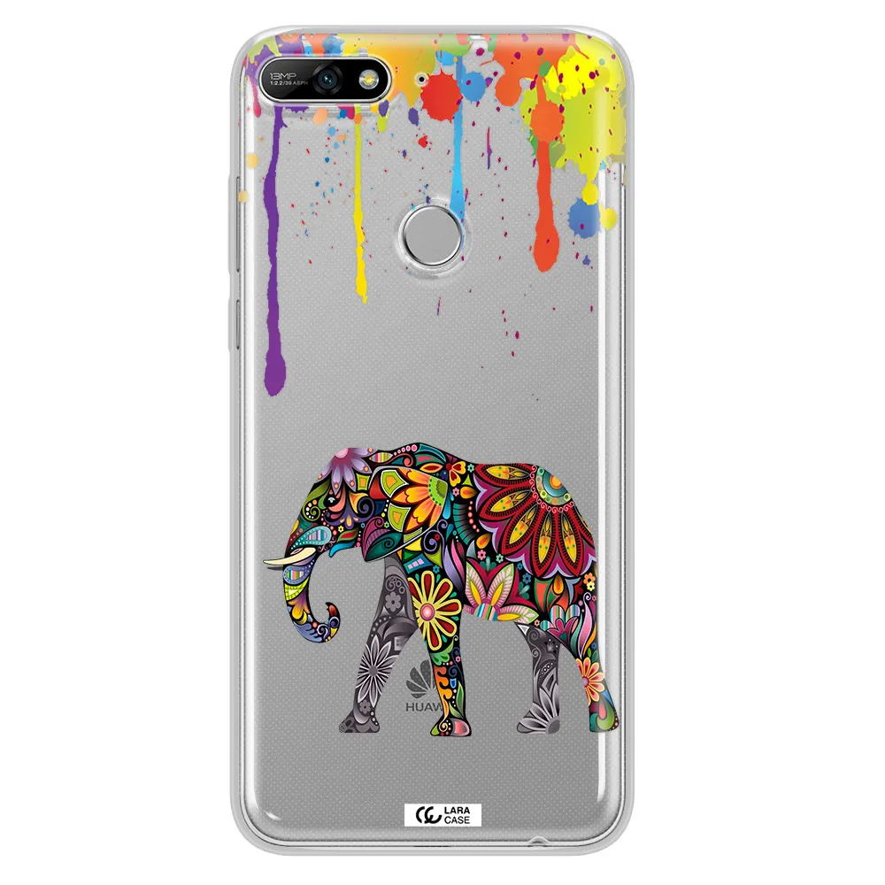 Mandala Elephant Huawei Y7 2018 Clear TPU Case