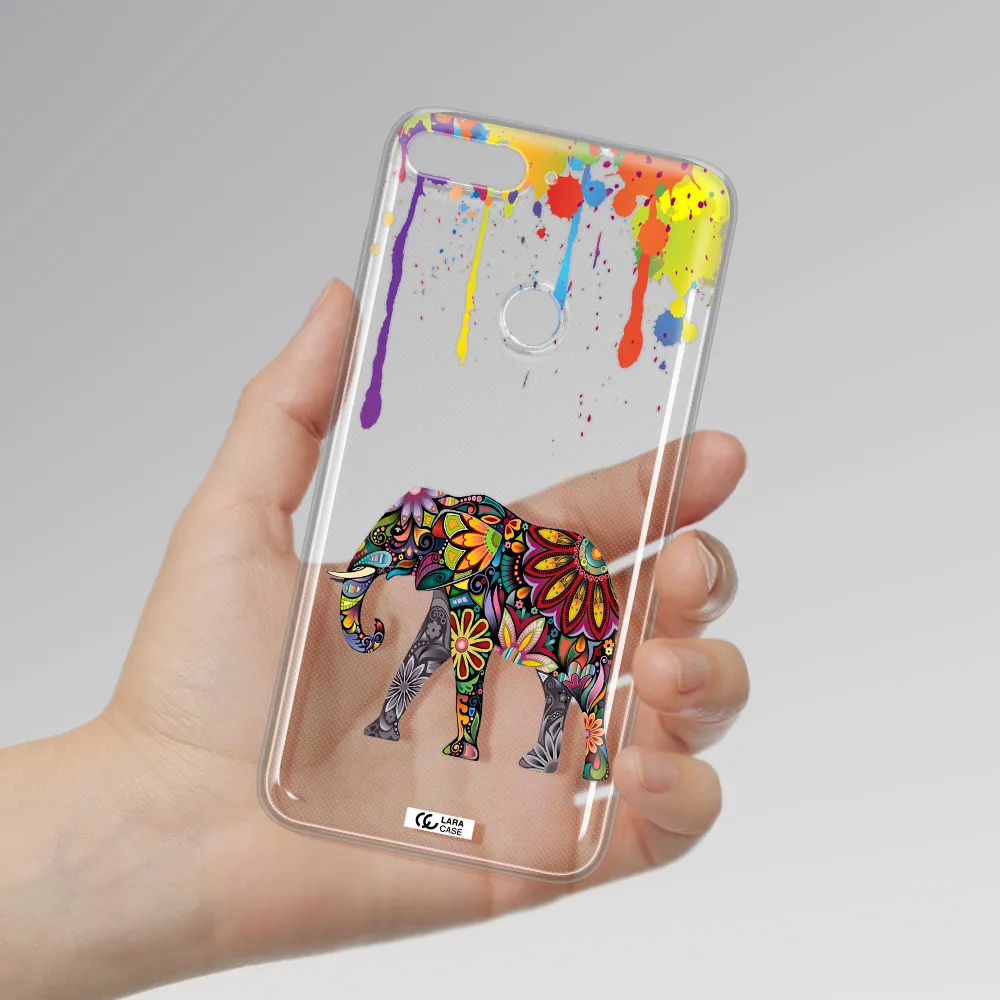 Mandala Elephant Huawei Y7 2018 Clear TPU Case