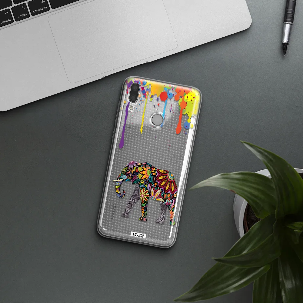 Mandala Elephant Huawei Y7 2019 Clear TPU Case