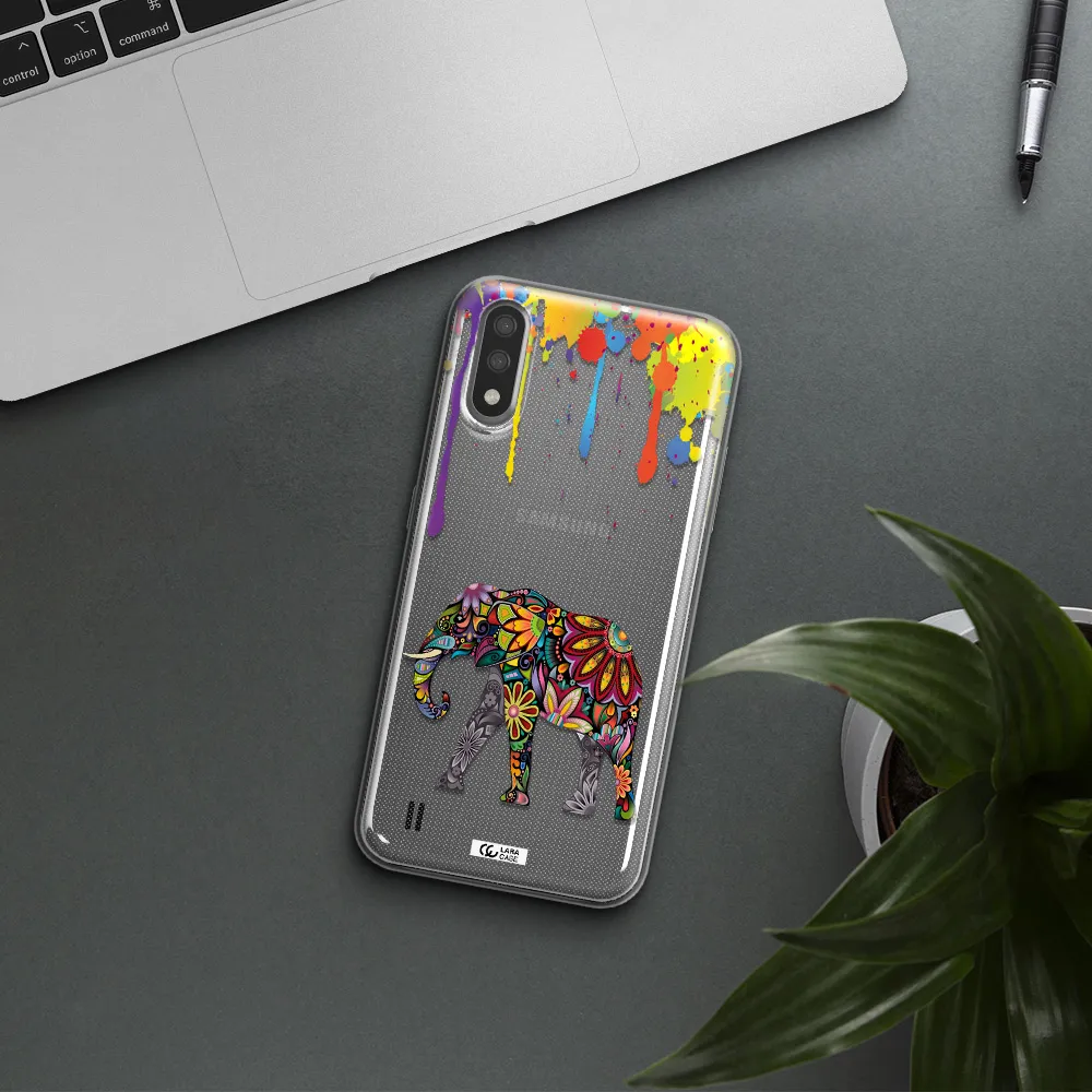 Mandala Elephant Samsung A01 Clear TPU Case