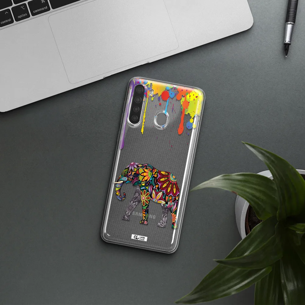 Mandala Elephant Samsung A21 Clear TPU Case