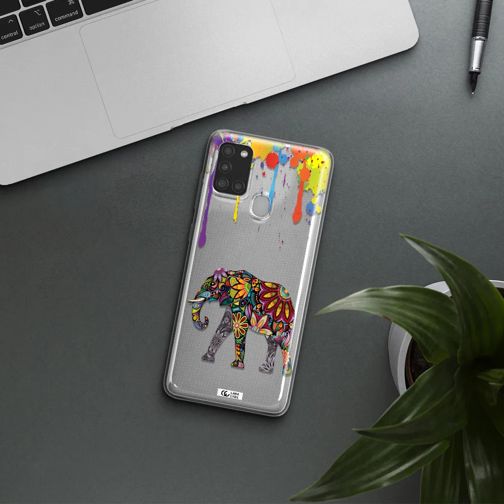 Mandala Elephant Samsung A21S Clear TPU Case