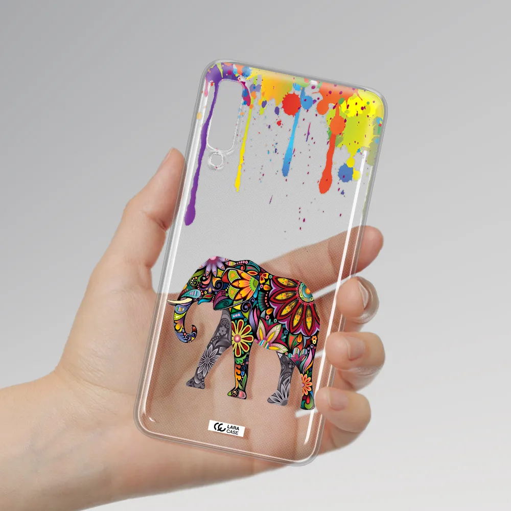 Mandala Elephant Samsung A7 2018 Clear TPU Case