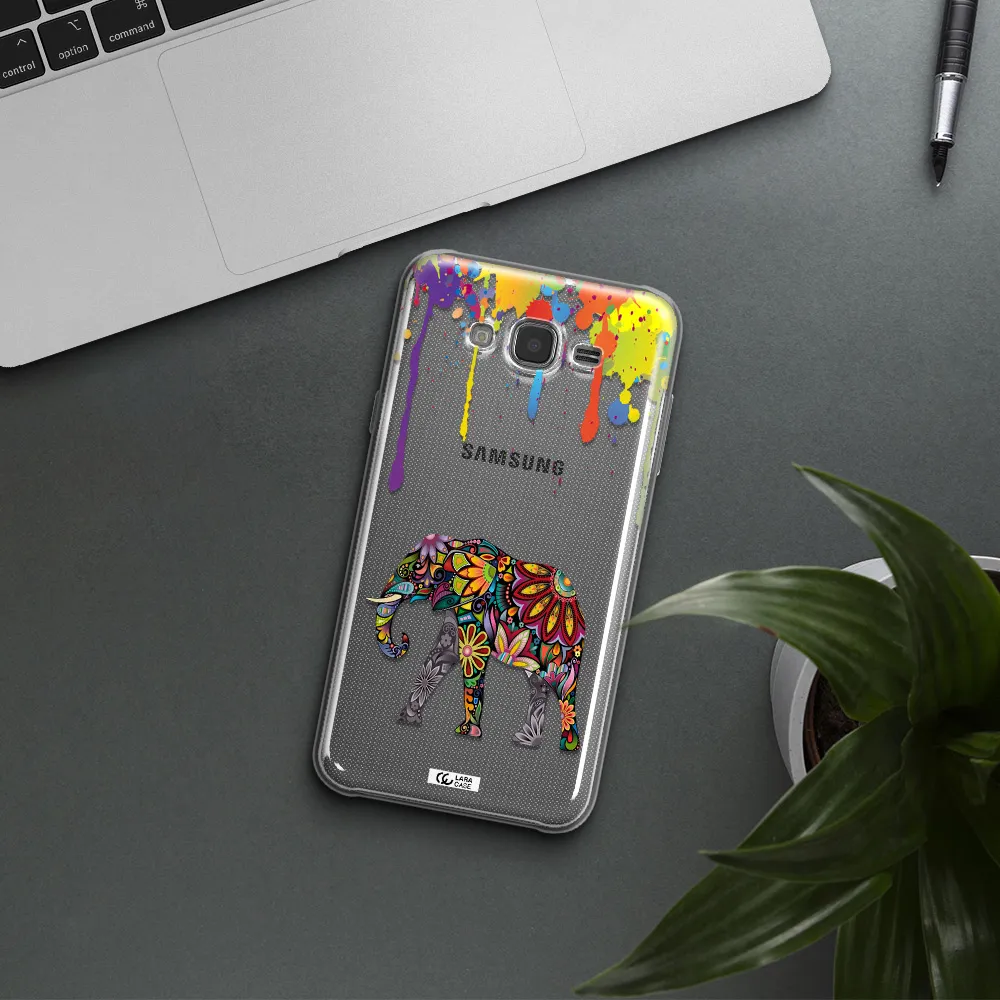 Mandala Elephant Samsung J7 2015 Clear TPU Case