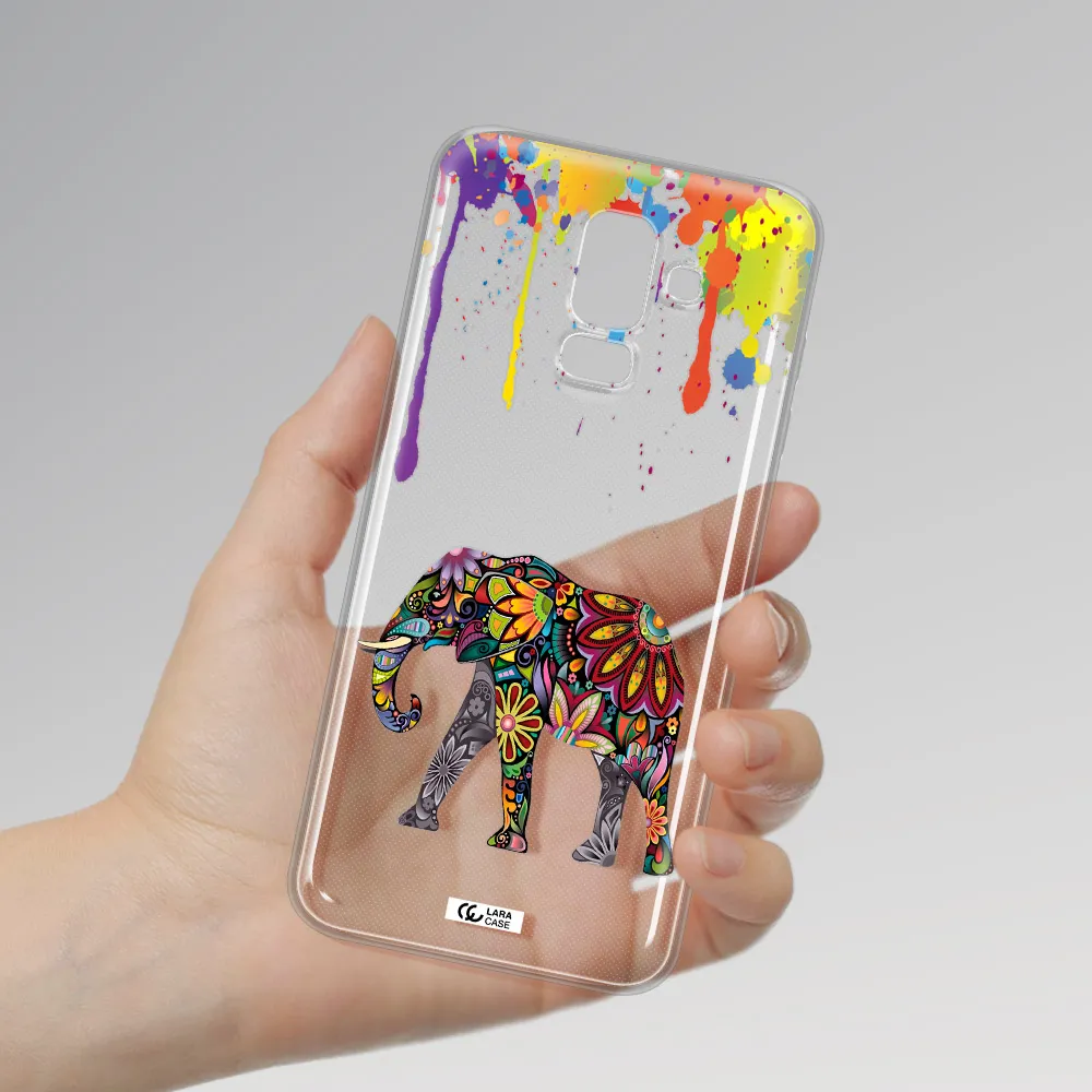 Mandala Elephant Samsung J8 Clear TPU Case