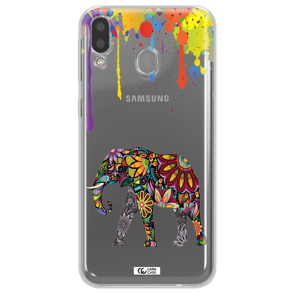 Mandala Elephant Samsung M20 Clear TPU Case