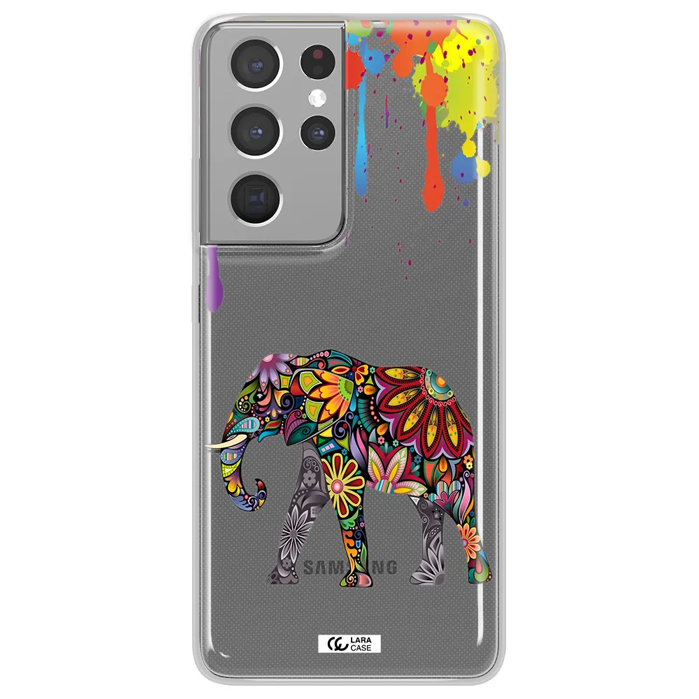 Mandala Elephant Samsung S21 Ultra Clear TPU Case