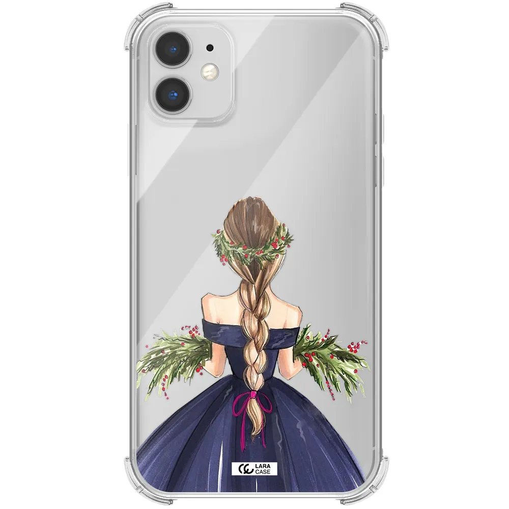 Long Hair Girl Watercolor Apple iPhone 11 Clear PC Case