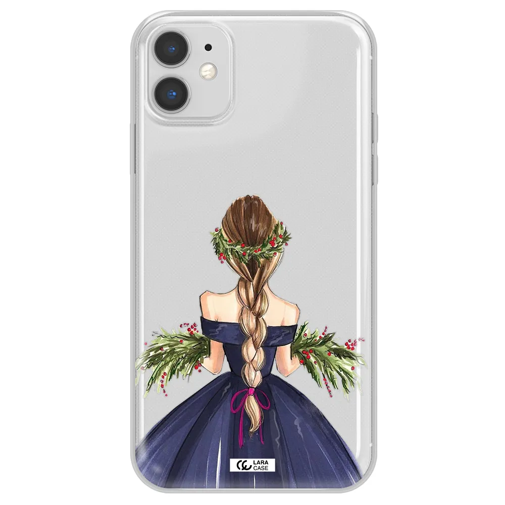 Long Hair Girl Watercolor Apple iPhone 11 Clear TPU Case