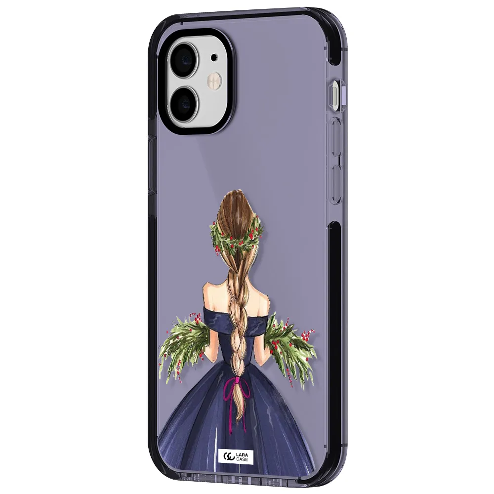 Long Hair Girl Watercolor Apple iPhone 11 impact Lilac Case