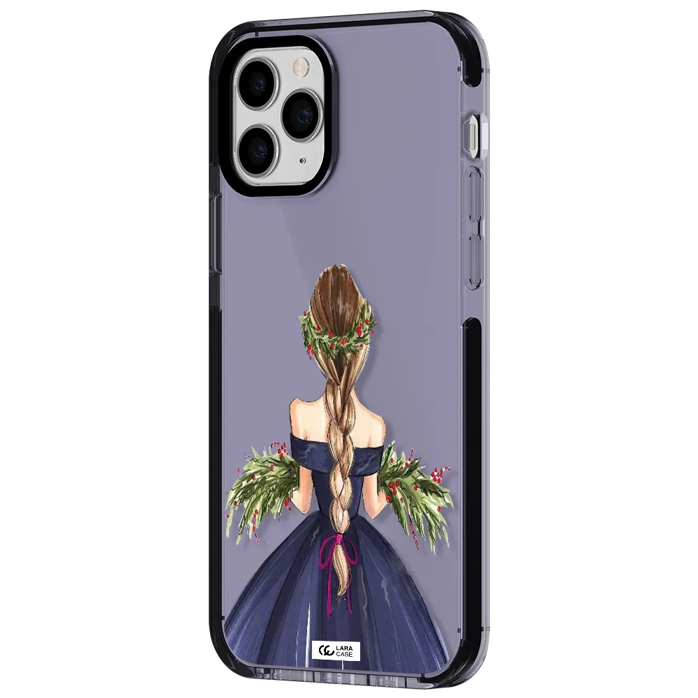 Long Hair Girl Watercolor Apple iPhone 11 pro impact Lilac Case