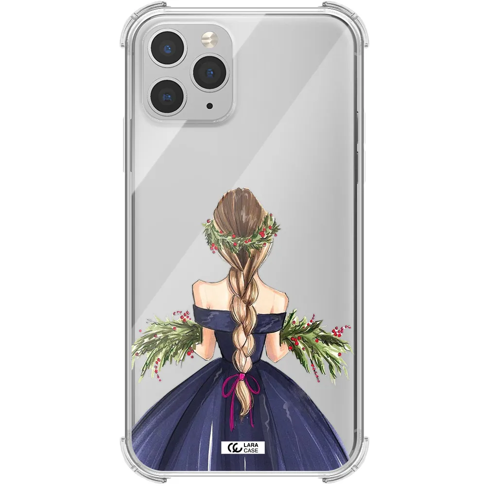 Long Hair Girl Watercolor Apple iPhone 11 pro max Clear PC Case