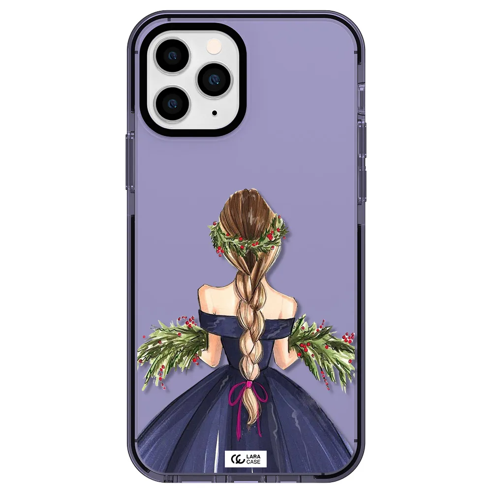 Long Hair Girl Watercolor Apple iPhone 11 pro max impact Lilac Case