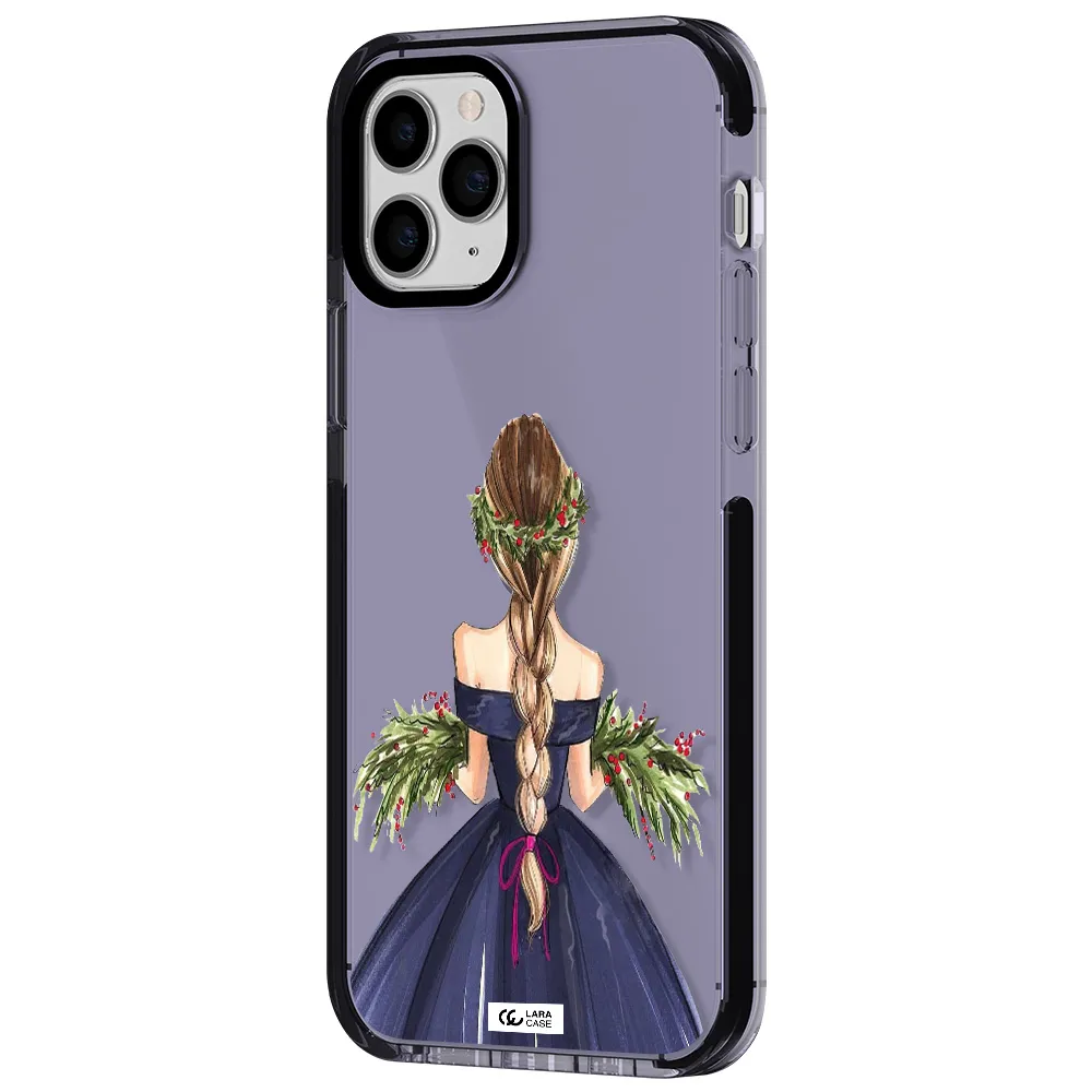 Long Hair Girl Watercolor Apple iPhone 11 pro max impact Lilac Case