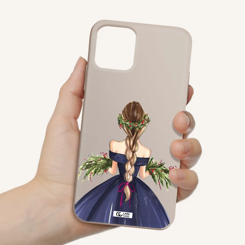 Long Hair Girl Watercolor Apple iPhone 11 pro max Silicone Stone Case